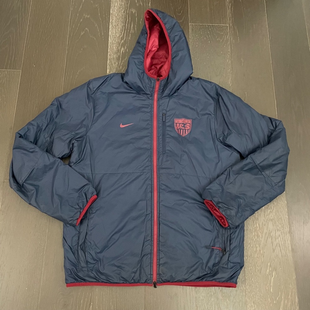 Nike Team USA Rare Reversible Full Zip Puffer Jacket Outdoor Soccer Size Large